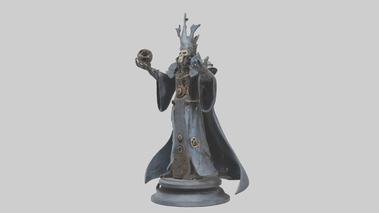 3D model Mechanical Sorcerer statue model VR / AR / low-poly