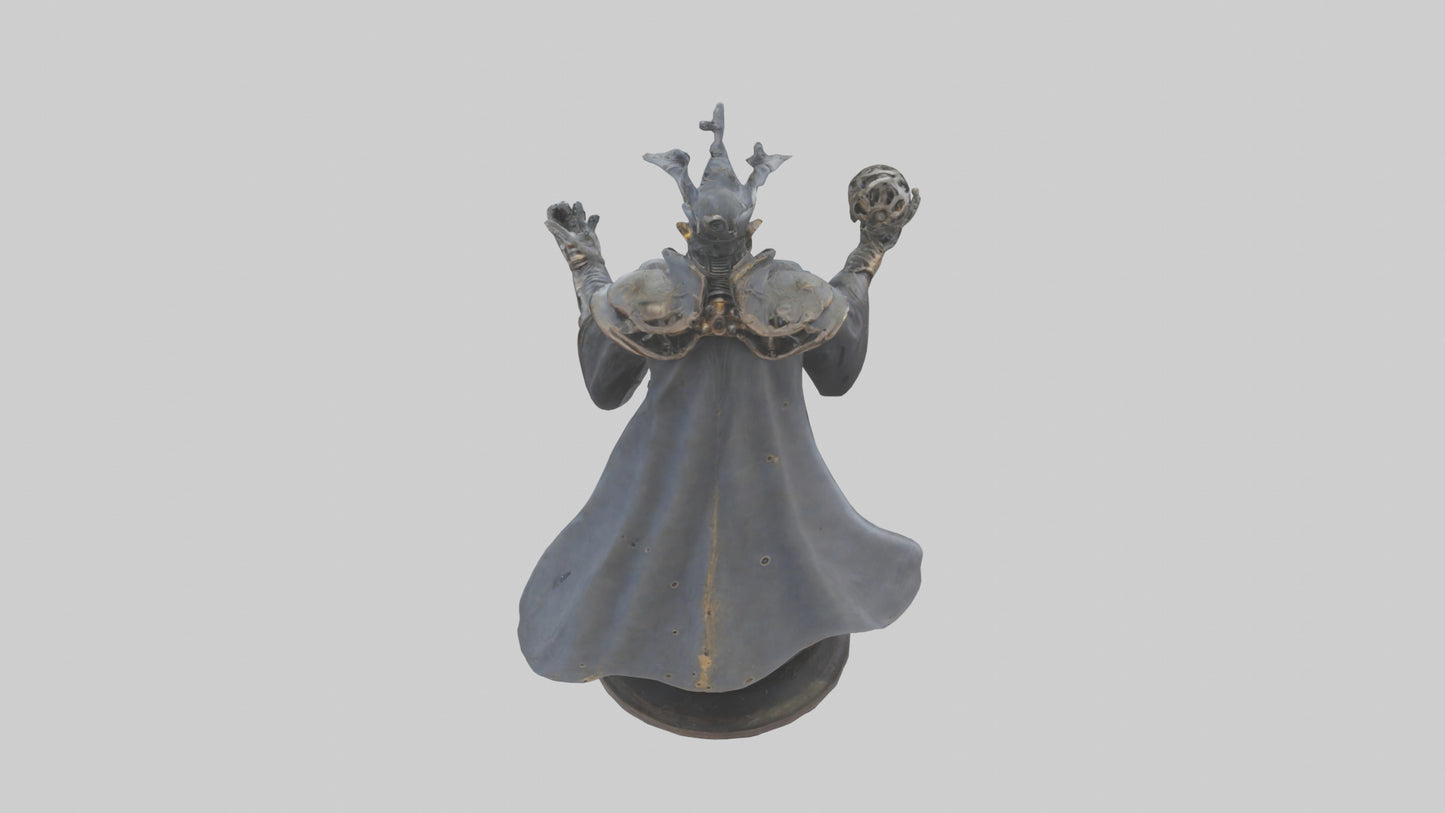 3D model Mechanical Sorcerer statue model VR / AR / low-poly