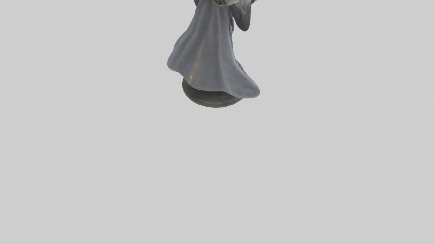 3D model Mechanical Sorcerer statue model VR / AR / low-poly