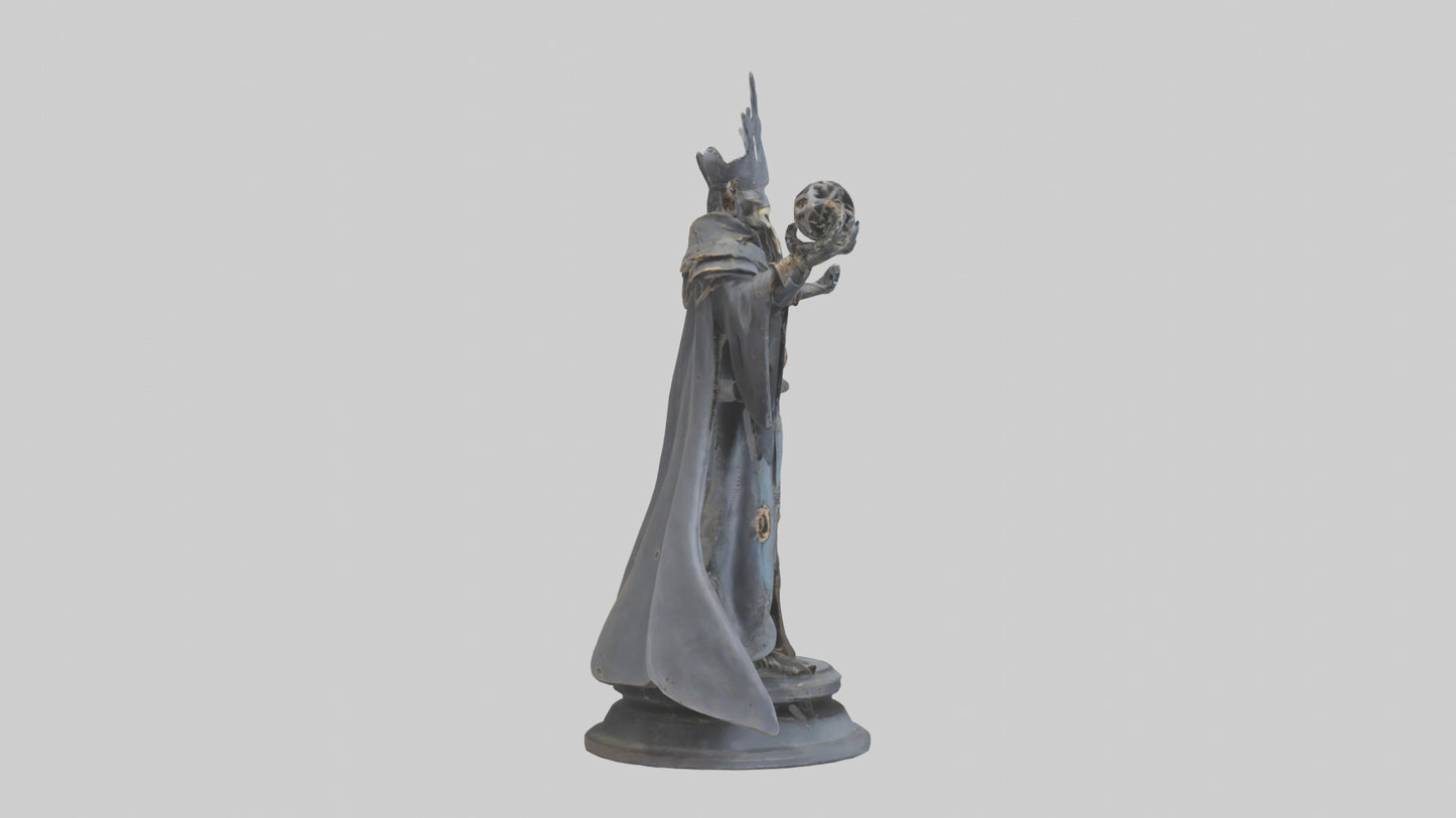 3D model Mechanical Sorcerer statue model VR / AR / low-poly