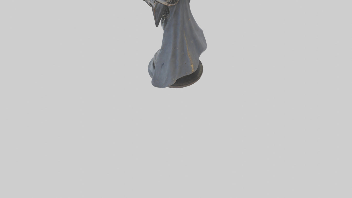3D model Mechanical Sorcerer statue model VR / AR / low-poly