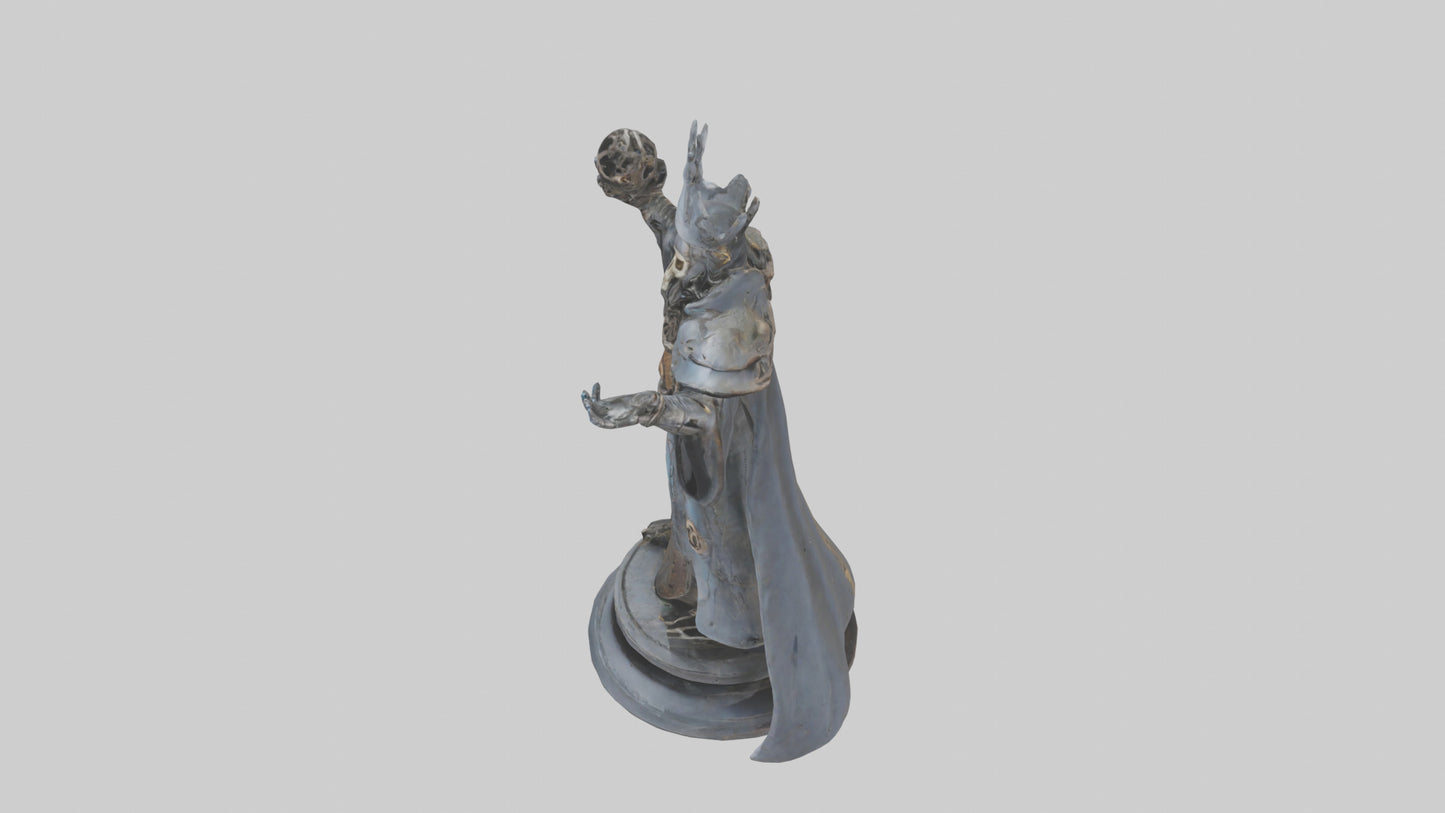 3D model Mechanical Sorcerer statue model VR / AR / low-poly