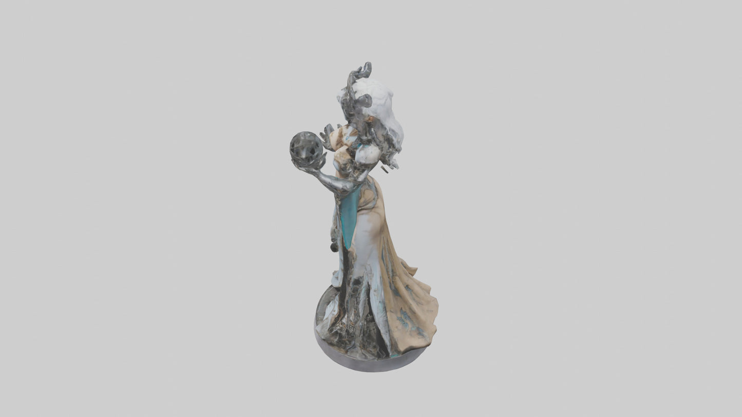 3D model Mechanical Sorceress statue model VR / AR / low-poly