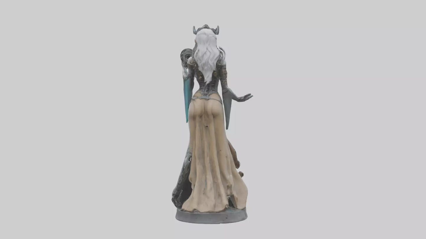 3D model Mechanical Sorceress statue model VR / AR / low-poly