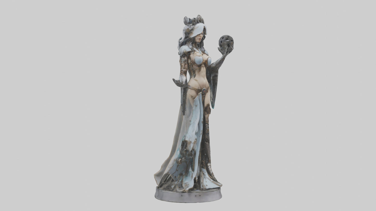 3D model Mechanical Sorceress statue model VR / AR / low-poly