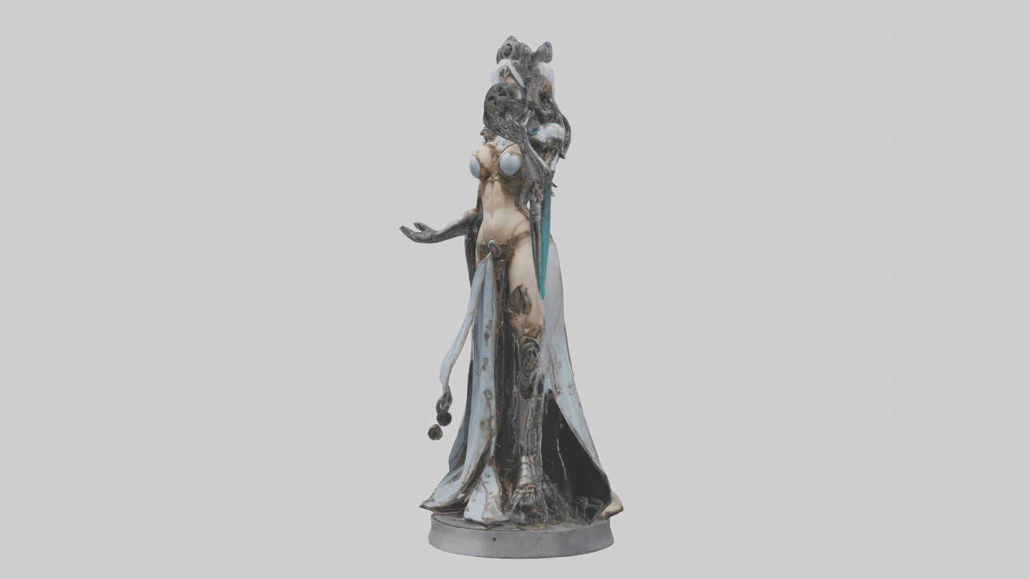 3D model Mechanical Sorceress statue model VR / AR / low-poly