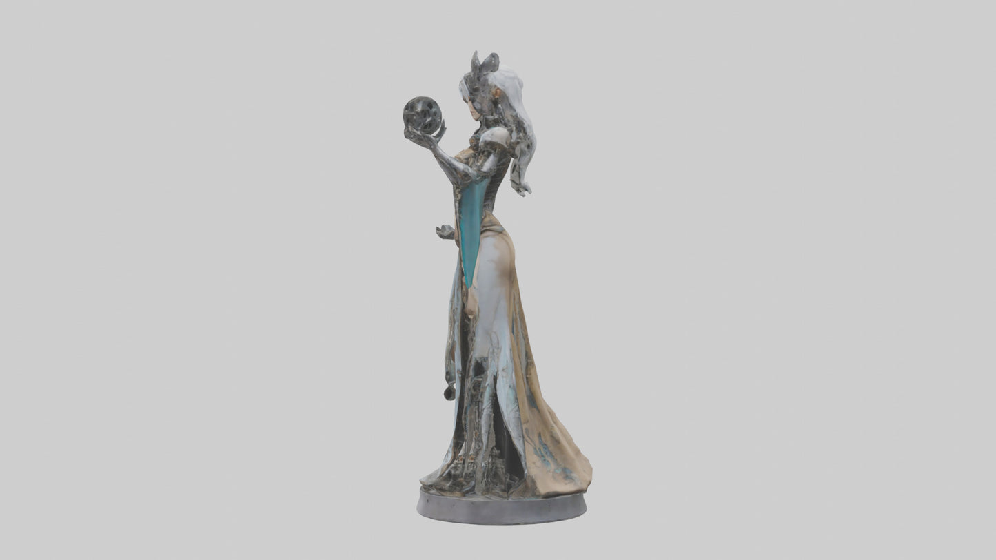 3D model Mechanical Sorceress statue model VR / AR / low-poly