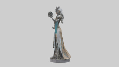 3D model Mechanical Sorceress statue model VR / AR / low-poly