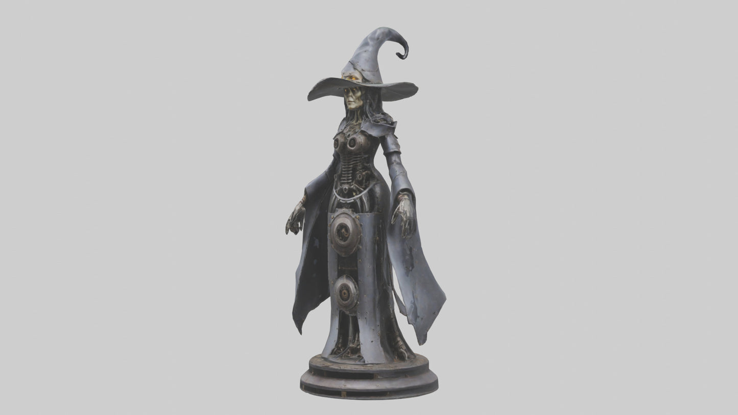 3D model Mechanical Witch statue model VR / AR / low-poly