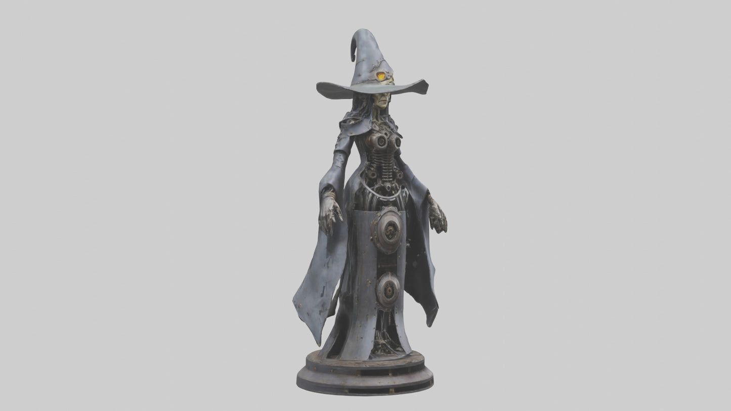 3D model Mechanical Witch statue model VR / AR / low-poly