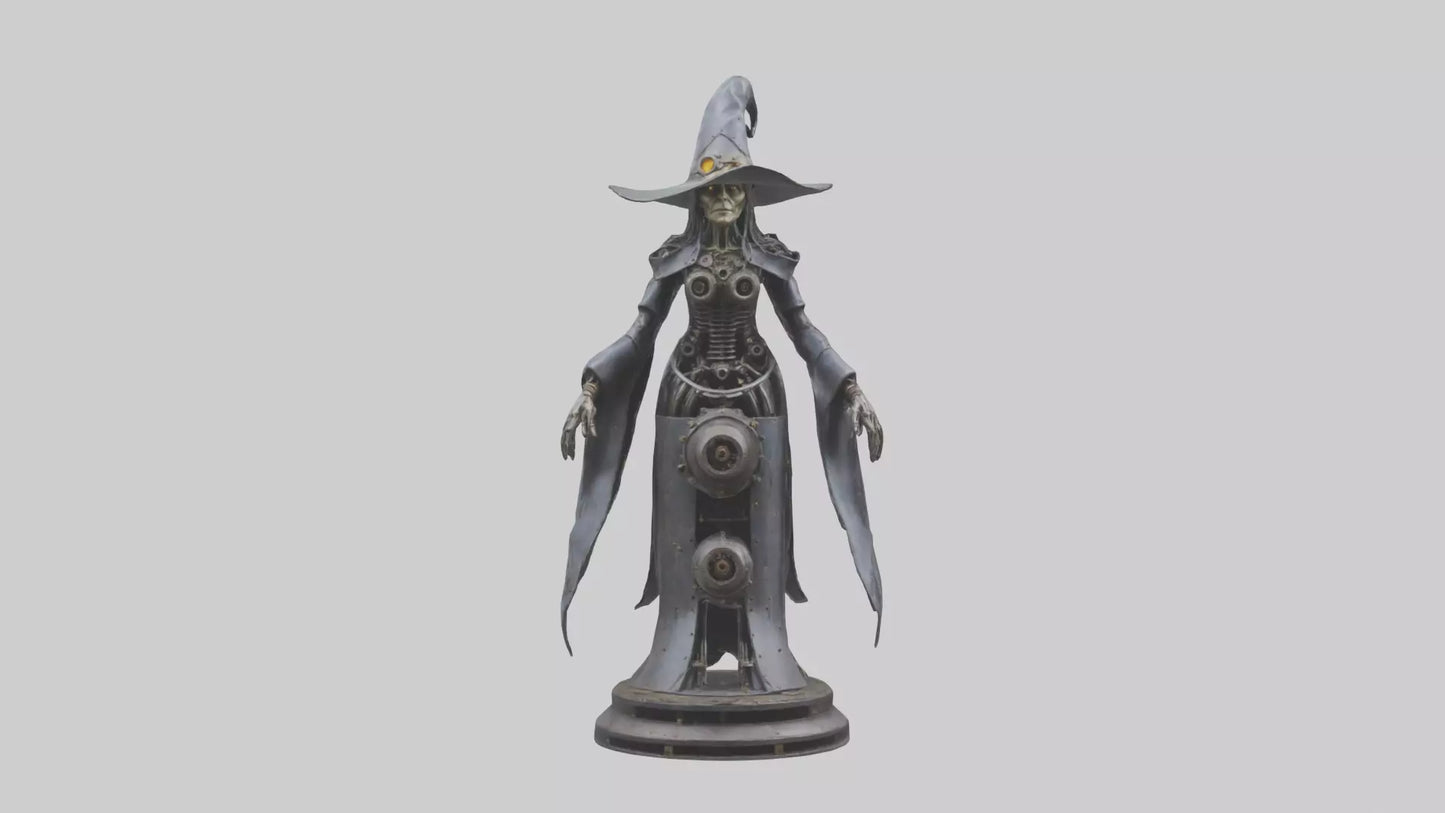 3D model Mechanical Witch statue model VR / AR / low-poly