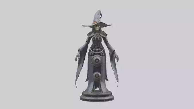 3D model Mechanical Witch statue model VR / AR / low-poly