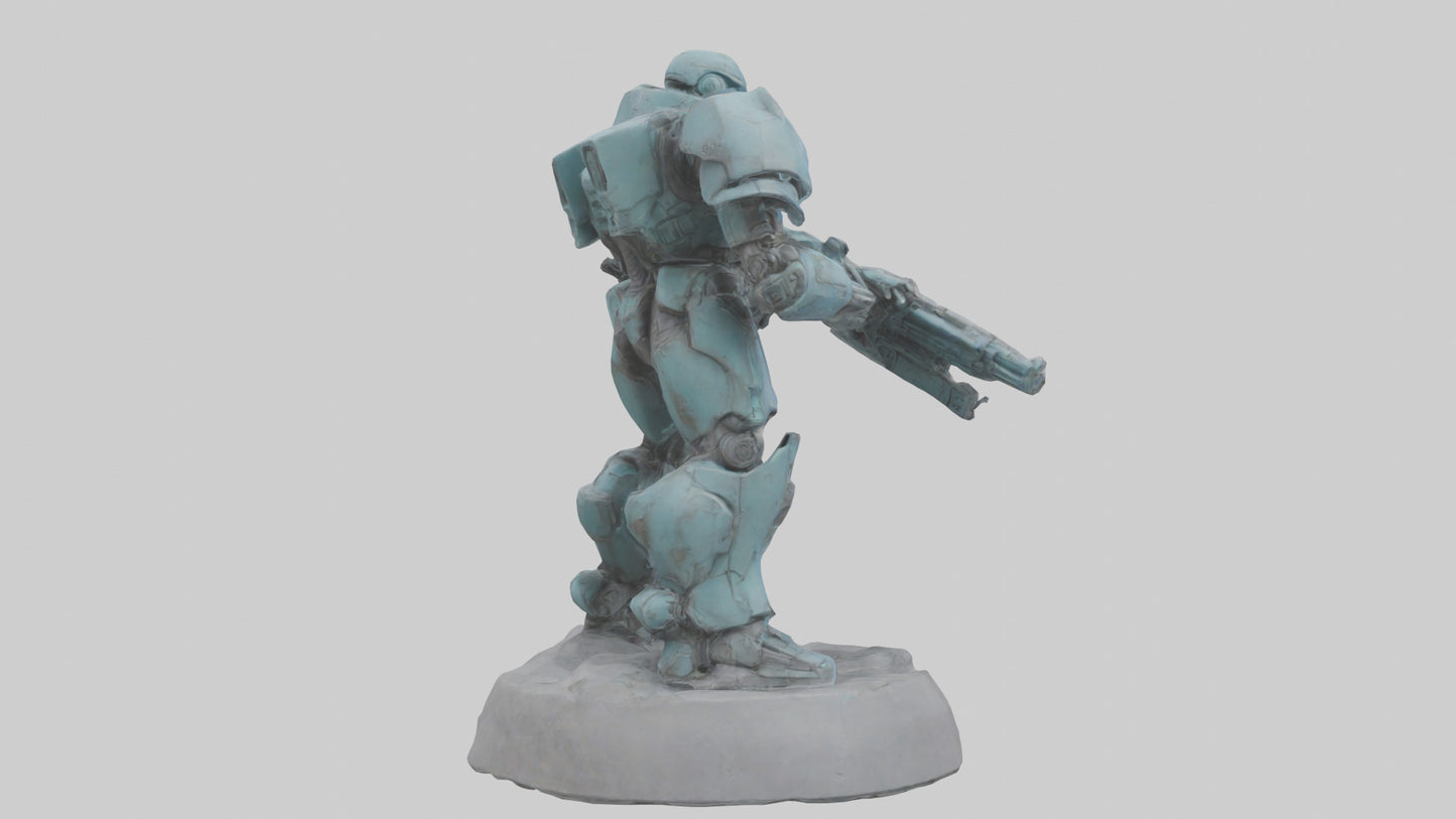3D model MechSoldier statue model VR / AR / low-poly