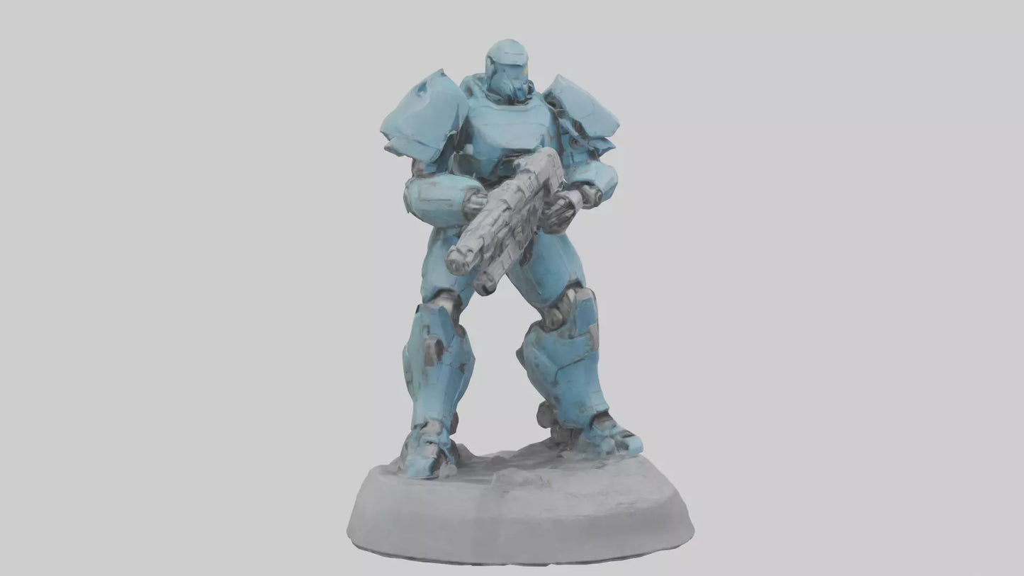 3D model MechSoldier statue model VR / AR / low-poly