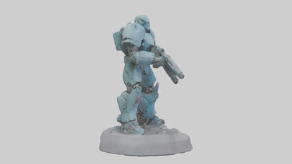 3D model MechSoldier statue model VR / AR / low-poly