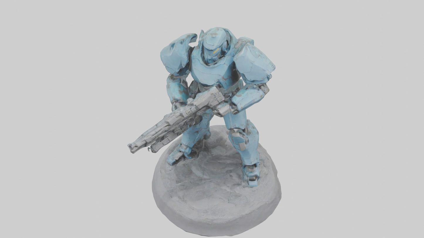 3D model MechSoldier statue model VR / AR / low-poly