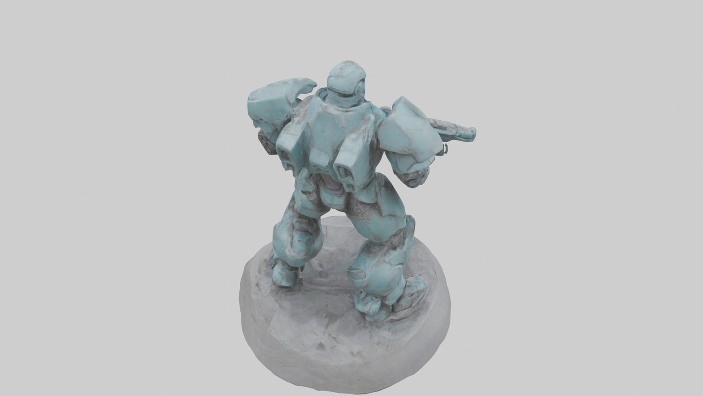 3D model MechSoldier statue model VR / AR / low-poly