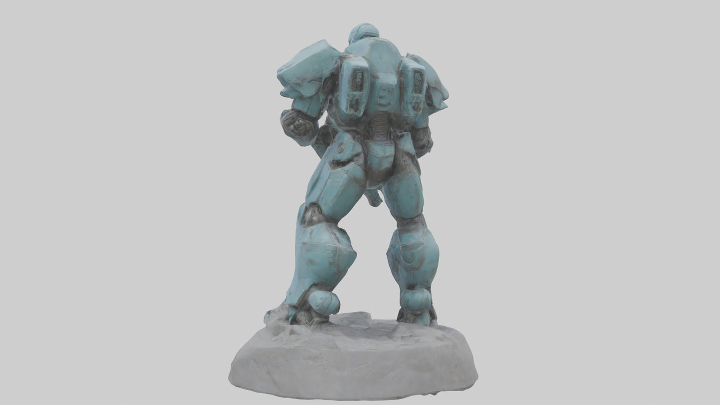 3D model MechSoldier statue model VR / AR / low-poly
