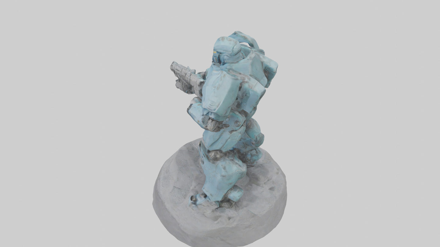 3D model MechSoldier statue model VR / AR / low-poly