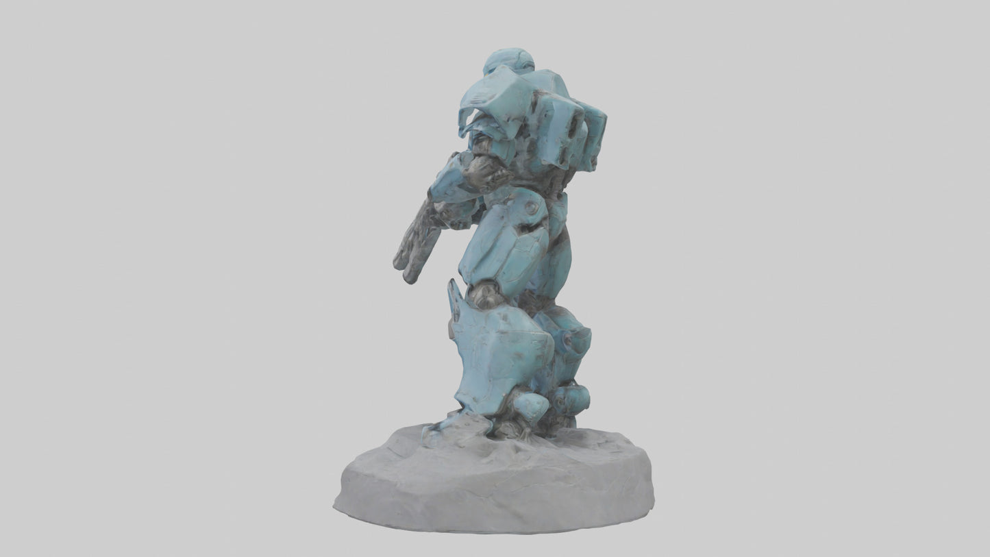 3D model MechSoldier statue model VR / AR / low-poly