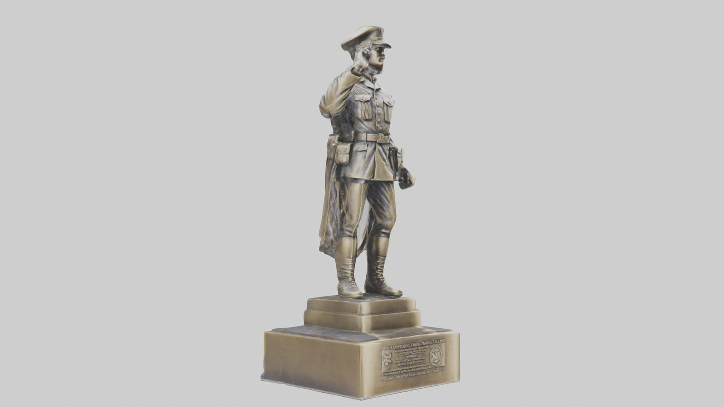 MedalWinning Soldier Statue model VR / AR / low-poly