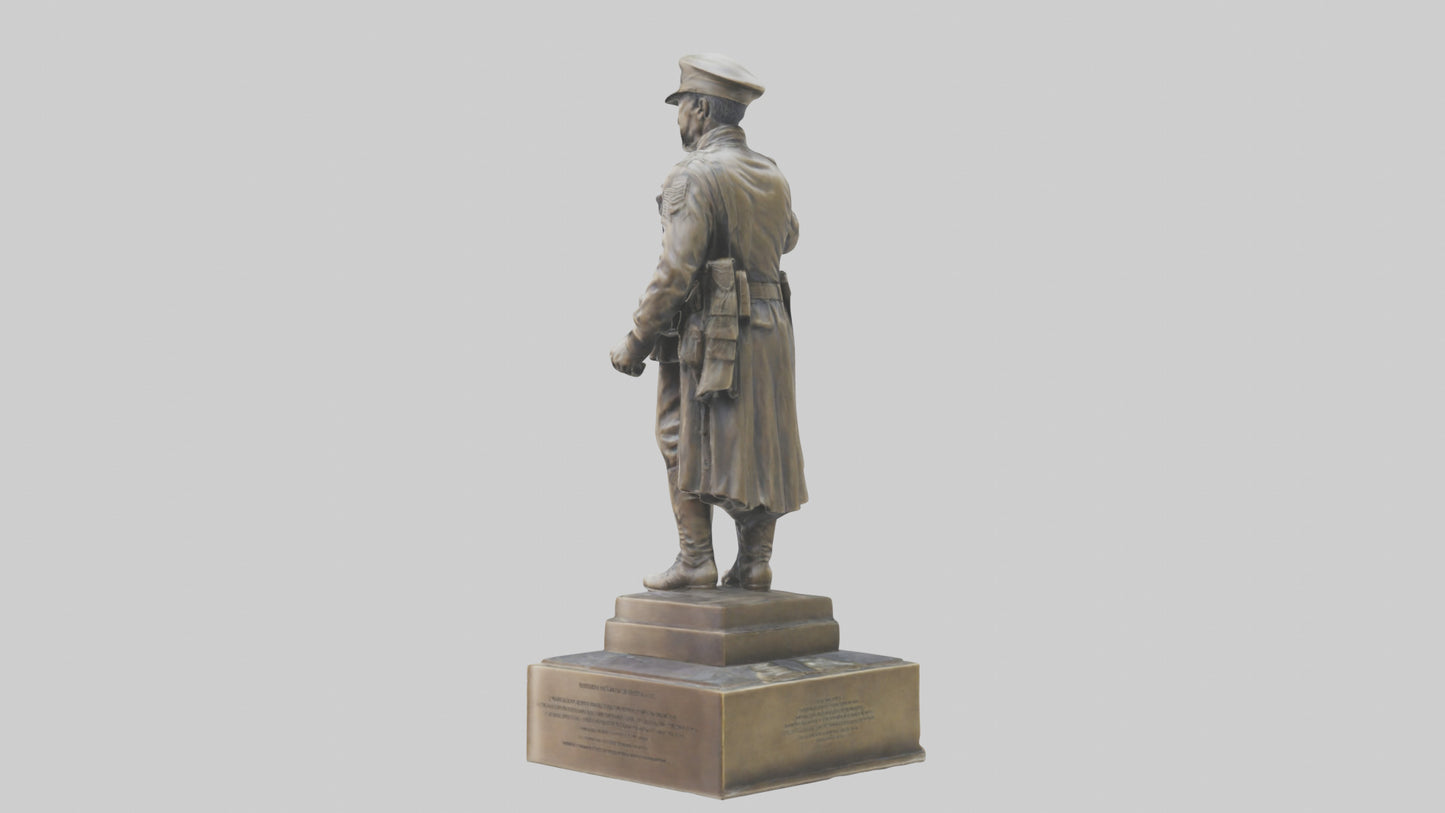 MedalWinning Soldier Statue model VR / AR / low-poly