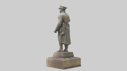 MedalWinning Soldier Statue model VR / AR / low-poly
