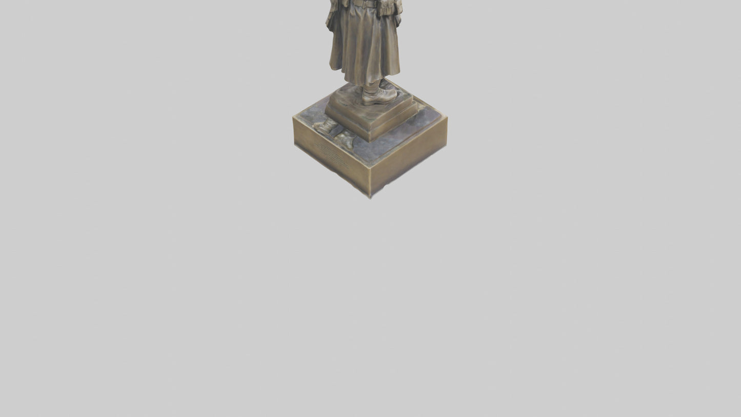 MedalWinning Soldier Statue model VR / AR / low-poly