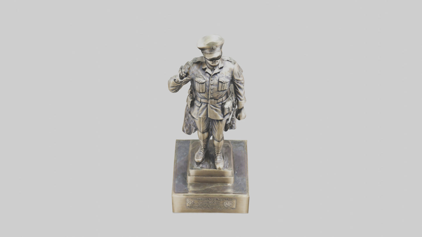 MedalWinning Soldier Statue model VR / AR / low-poly