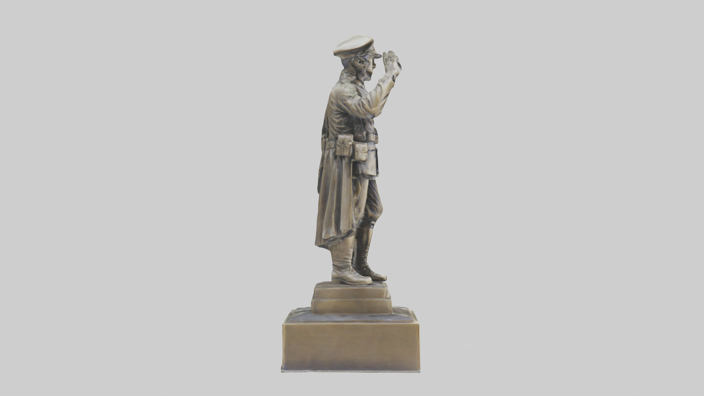 MedalWinning Soldier Statue model VR / AR / low-poly
