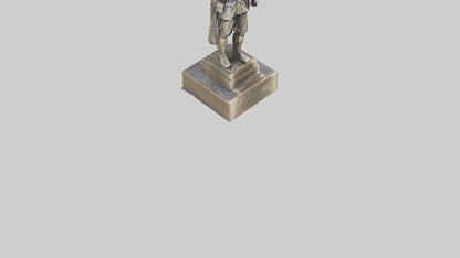 MedalWinning Soldier Statue model VR / AR / low-poly