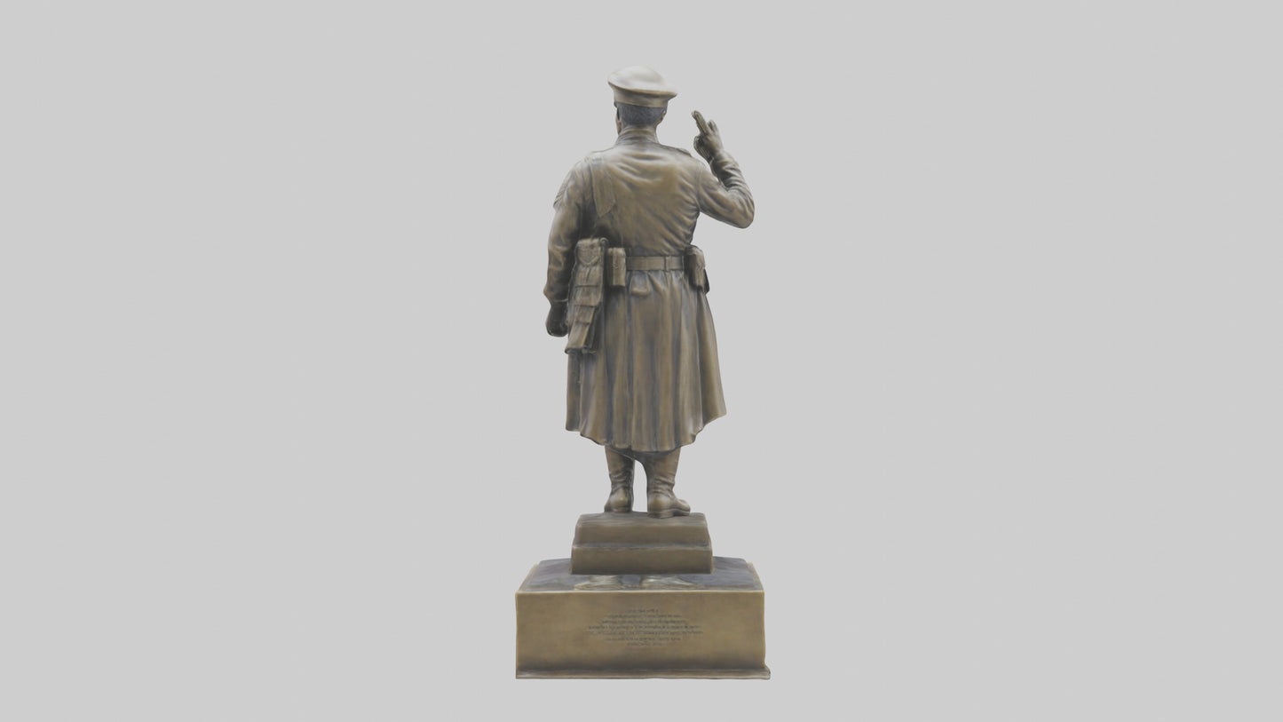 MedalWinning Soldier Statue model VR / AR / low-poly
