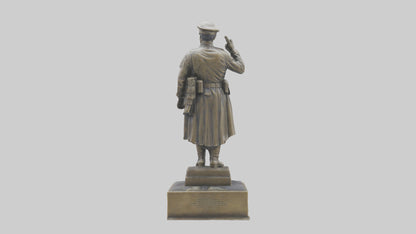 MedalWinning Soldier Statue model VR / AR / low-poly