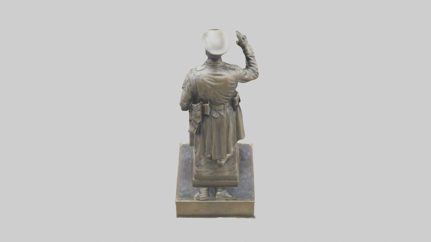 MedalWinning Soldier Statue model VR / AR / low-poly