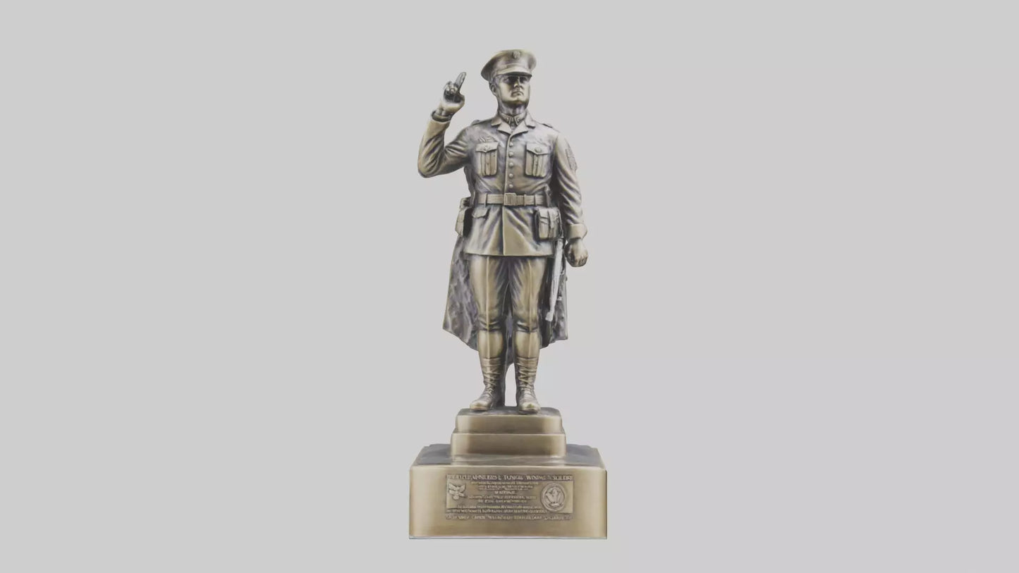 MedalWinning Soldier Statue model VR / AR / low-poly