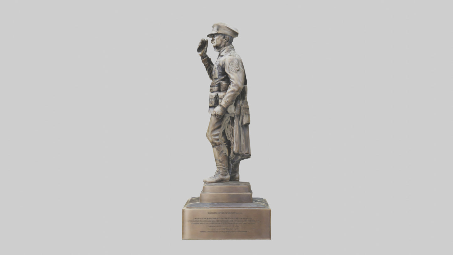 MedalWinning Soldier Statue model VR / AR / low-poly