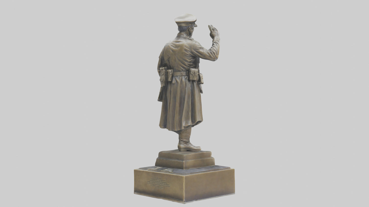 MedalWinning Soldier Statue model VR / AR / low-poly