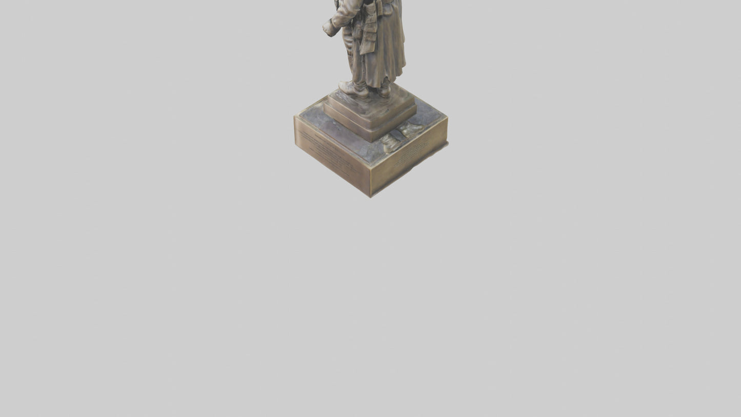 MedalWinning Soldier Statue model VR / AR / low-poly