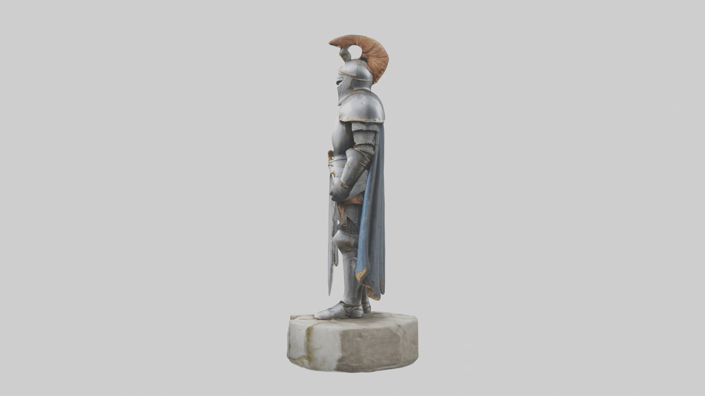 3D model Medieval Castle Knight statue model VR / AR / low-poly