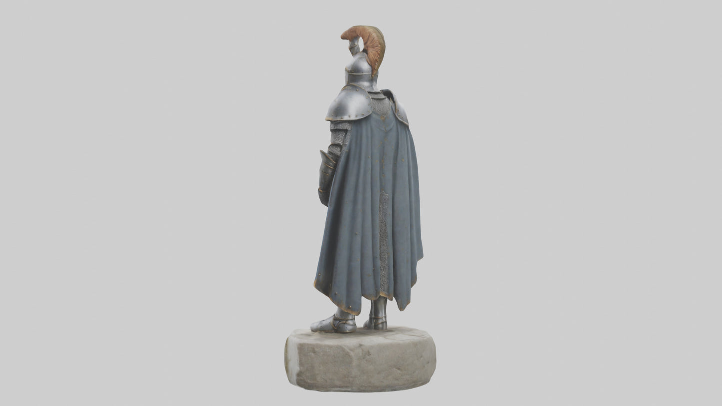 3D model Medieval Castle Knight statue model VR / AR / low-poly