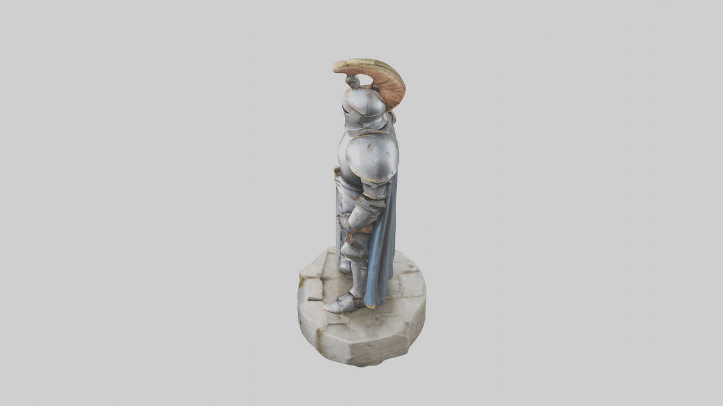 3D model Medieval Castle Knight statue model VR / AR / low-poly