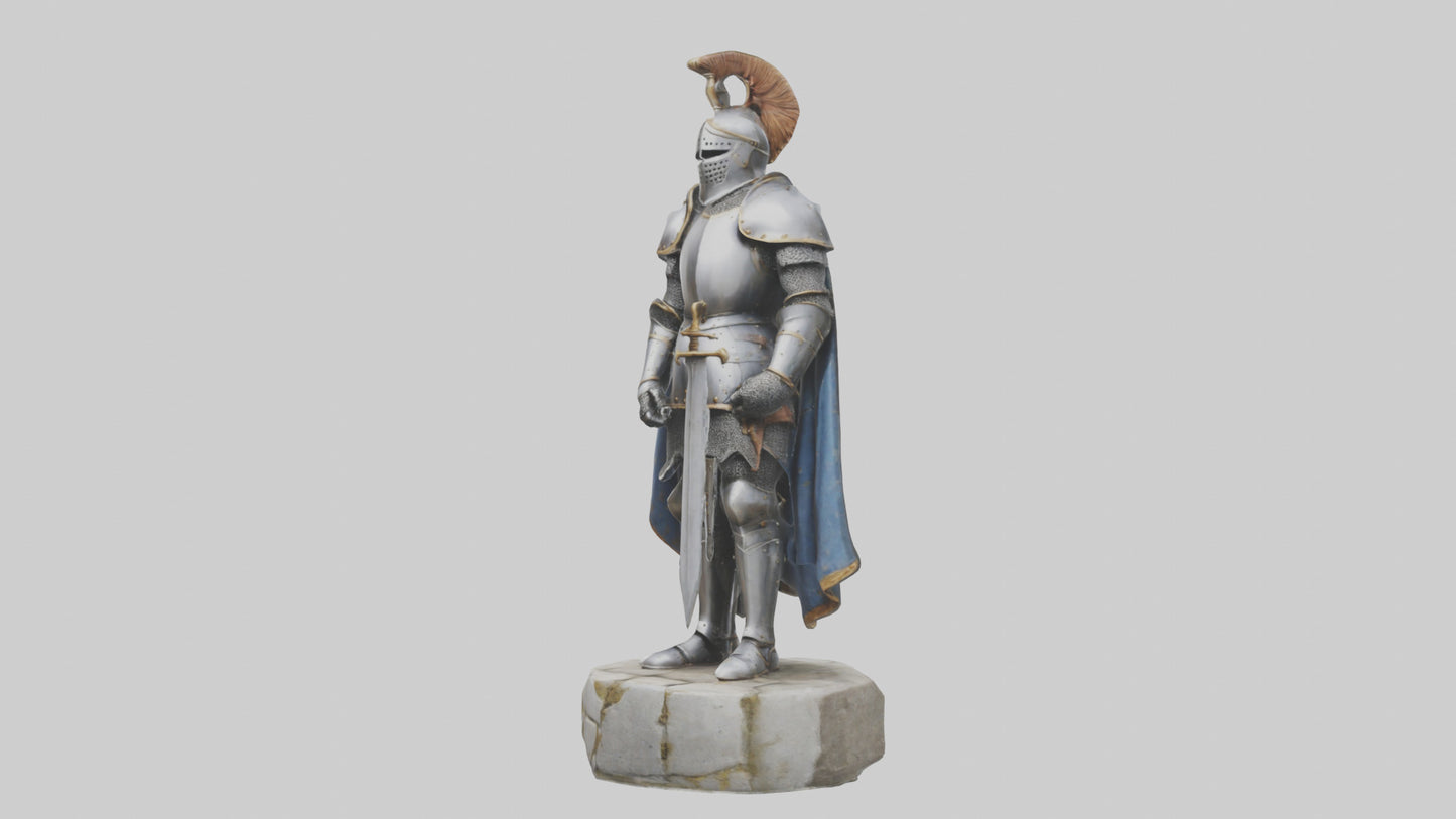 3D model Medieval Castle Knight statue model VR / AR / low-poly