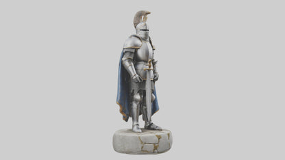 3D model Medieval Castle Knight statue model VR / AR / low-poly