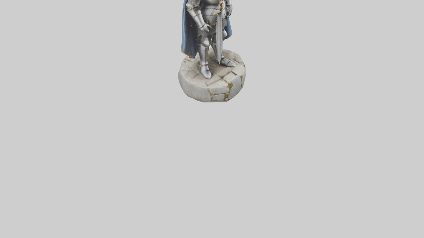 3D model Medieval Castle Knight statue model VR / AR / low-poly