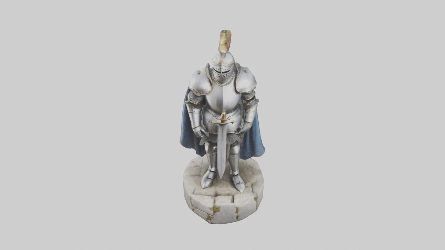 3D model Medieval Castle Knight statue model VR / AR / low-poly