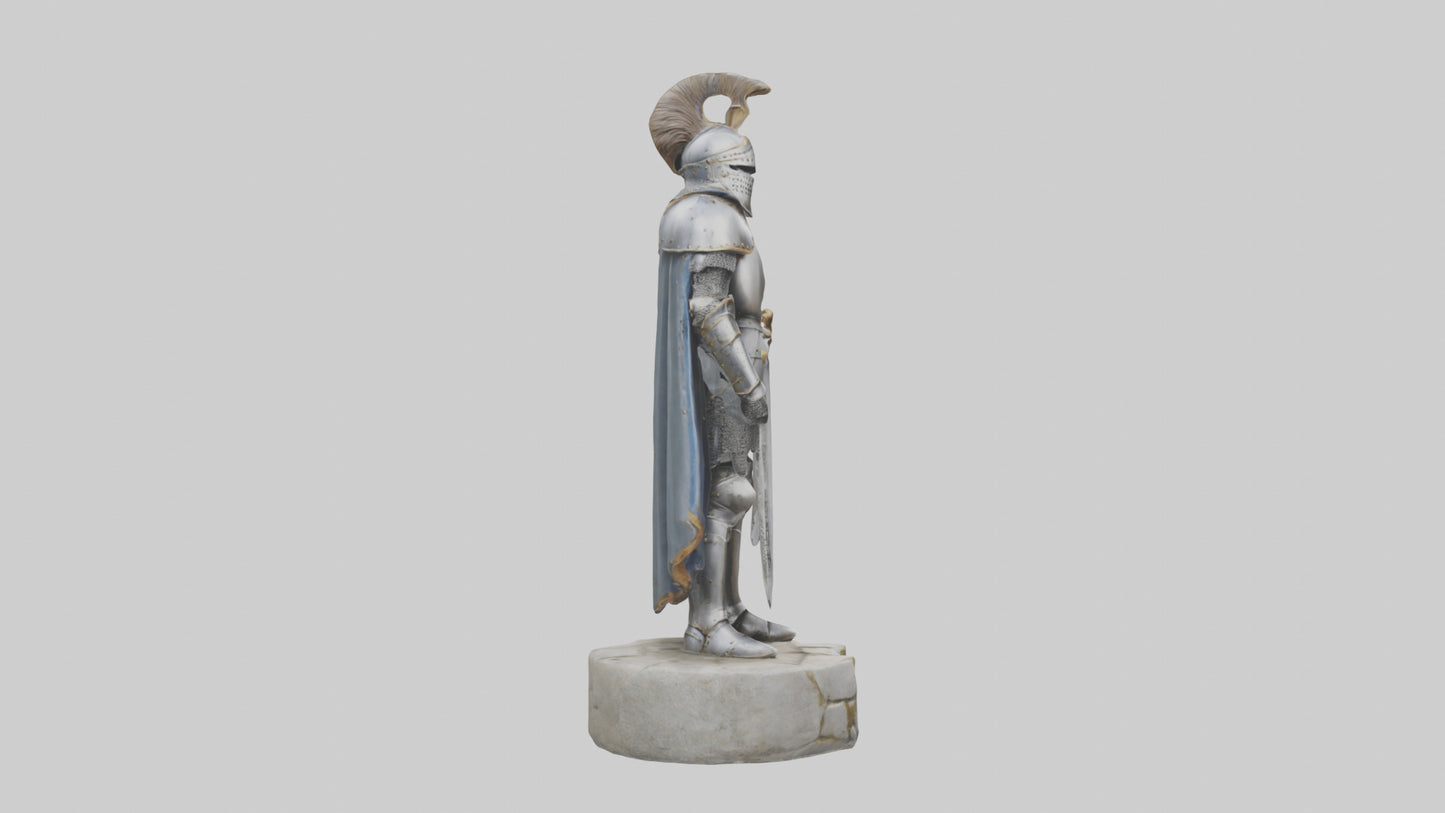 3D model Medieval Castle Knight statue model VR / AR / low-poly