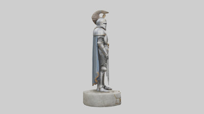 3D model Medieval Castle Knight statue model VR / AR / low-poly