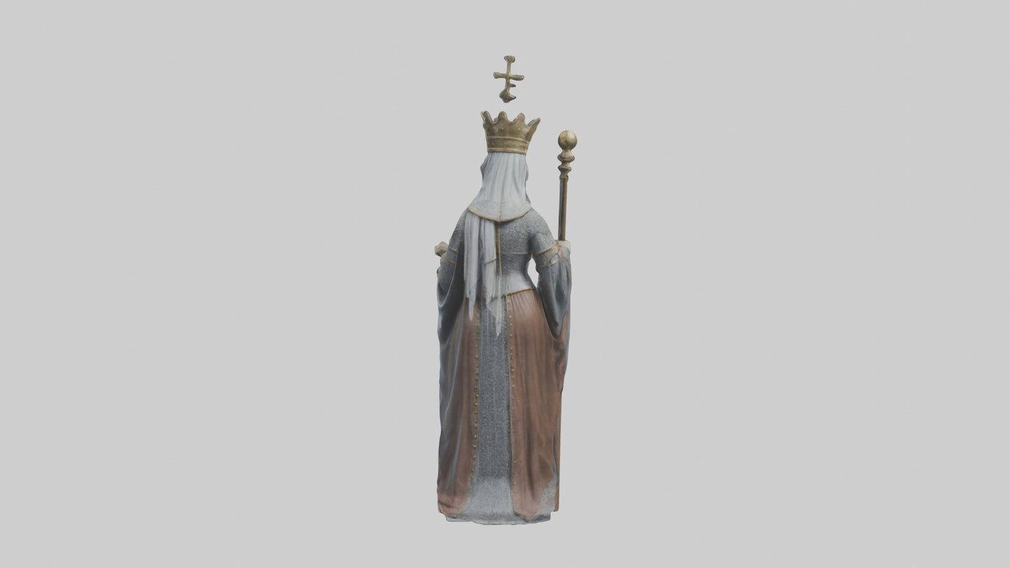 Medieval Queen statue model VR / AR / low-poly