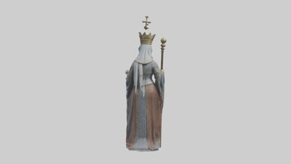 Medieval Queen statue model VR / AR / low-poly