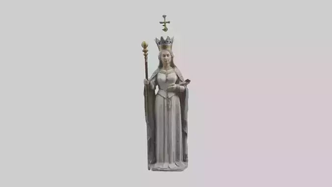 Medieval Queen statue model VR / AR / low-poly